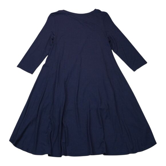 Alembika High Low Tunic Top Size 0 Navy Stretch Knit Lagenlook Pockets - Picture 4 of 4